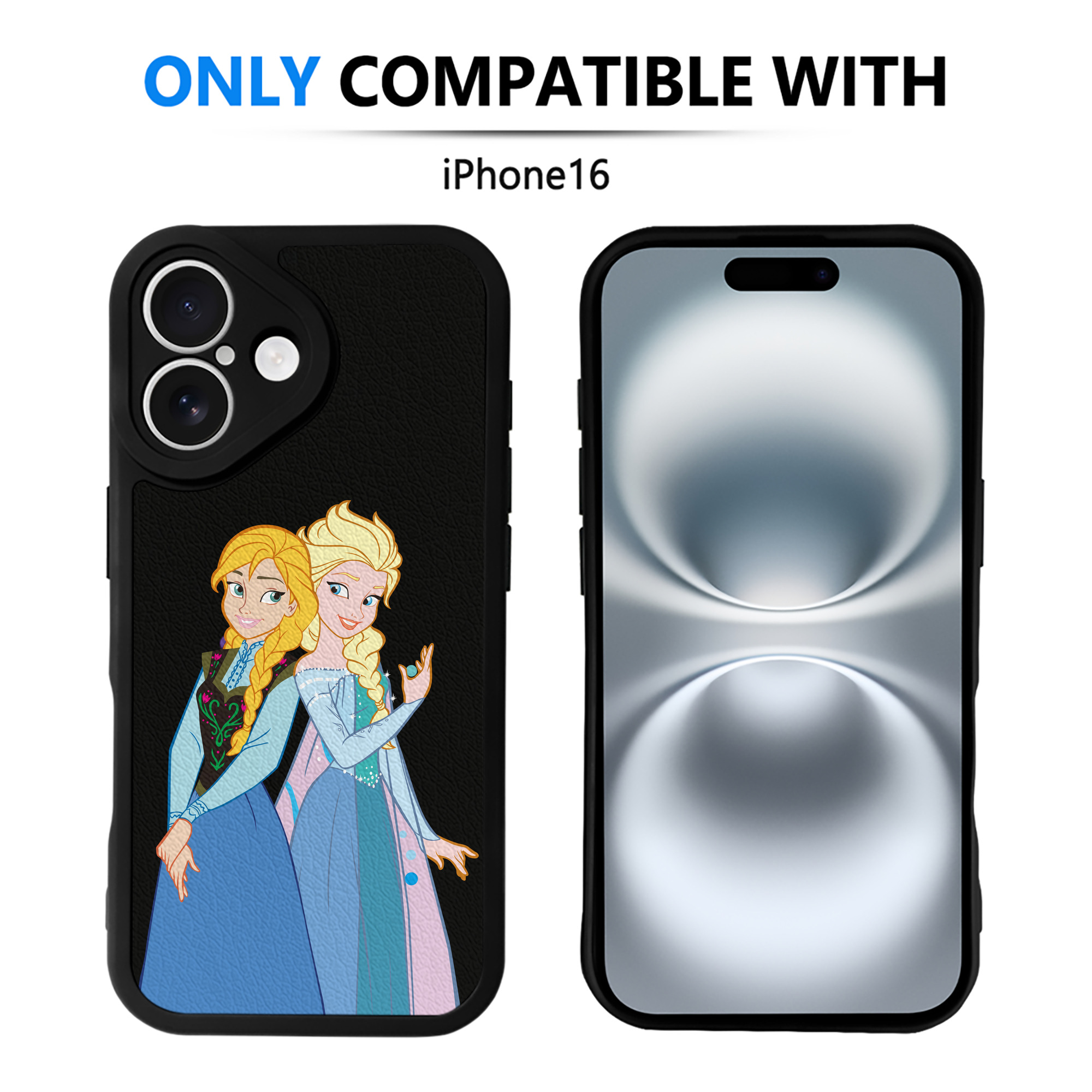 （画像用） アナと雪の女王 アンナ エルサ Frozen Anna Elsa 【iPhone 16シリーズ対応】シリコンスマホケース（レザー調） 材質：シリコン